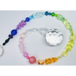 Beaded Suncatcher Rainbow Gummy Bear Crystal Prism Hanging Patio Decor Yard Art